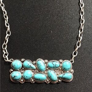 Inspired Turquoise Golden Hill Bar Necklace